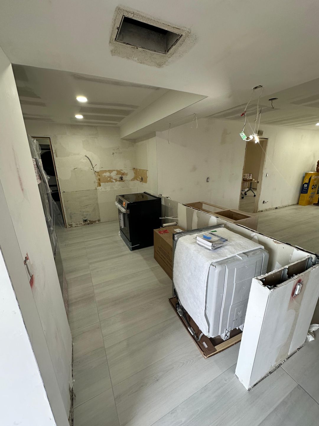 Kitchen renovation before — gutted kitchen mid-demolition